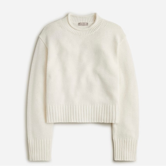 J. Crew Rolled Neck Cotton Sweater white size XXS - Picture 2 of 7
